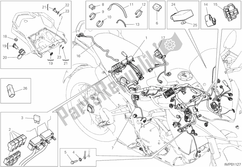 All parts for the Wiring Harness of the Ducati Multistrada 1260 S ABS 2020